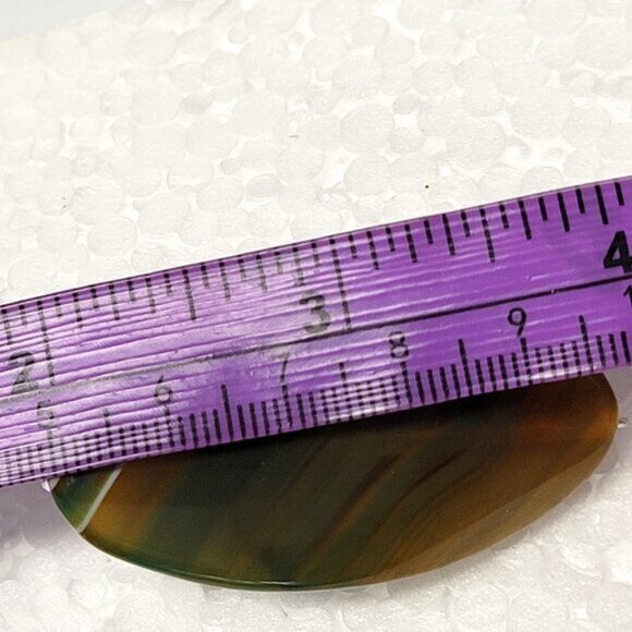 Green Agate Ring Adjustable Band Handmade Semi Precious Ring- Unique ! - Picture 5 of 9